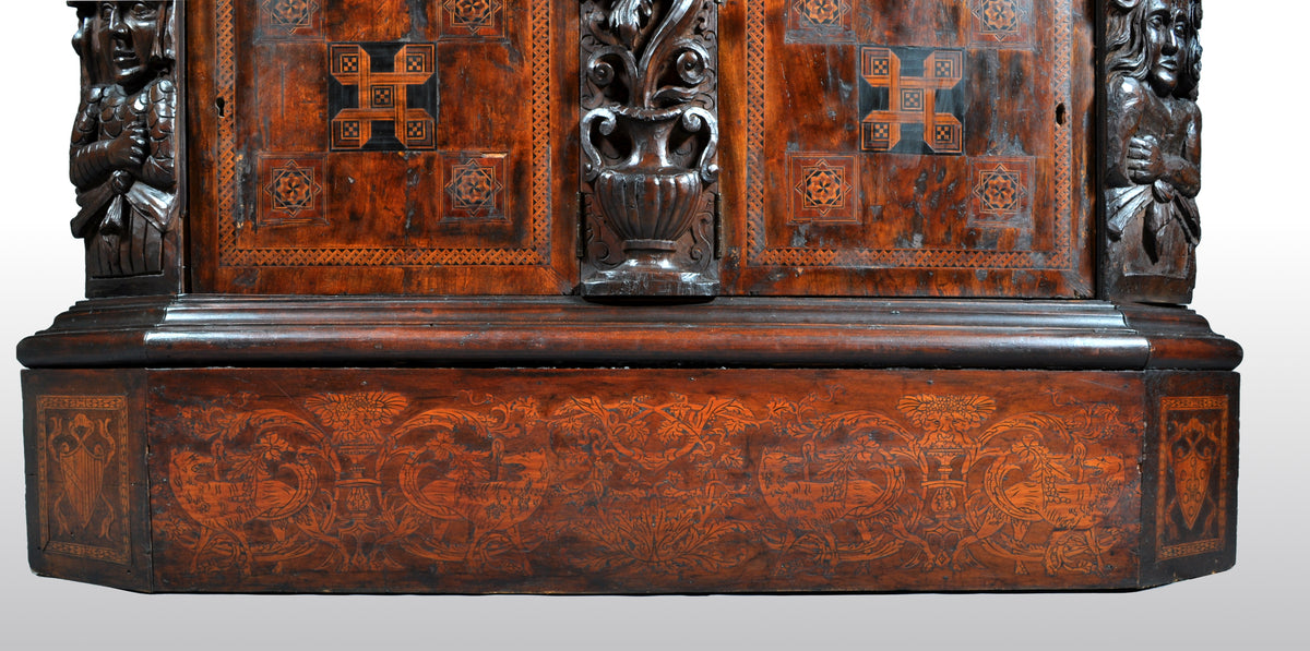 Antique Flemish / Dutch Walnut Marquetry Royal Manuscript Cabinet, circa 1680