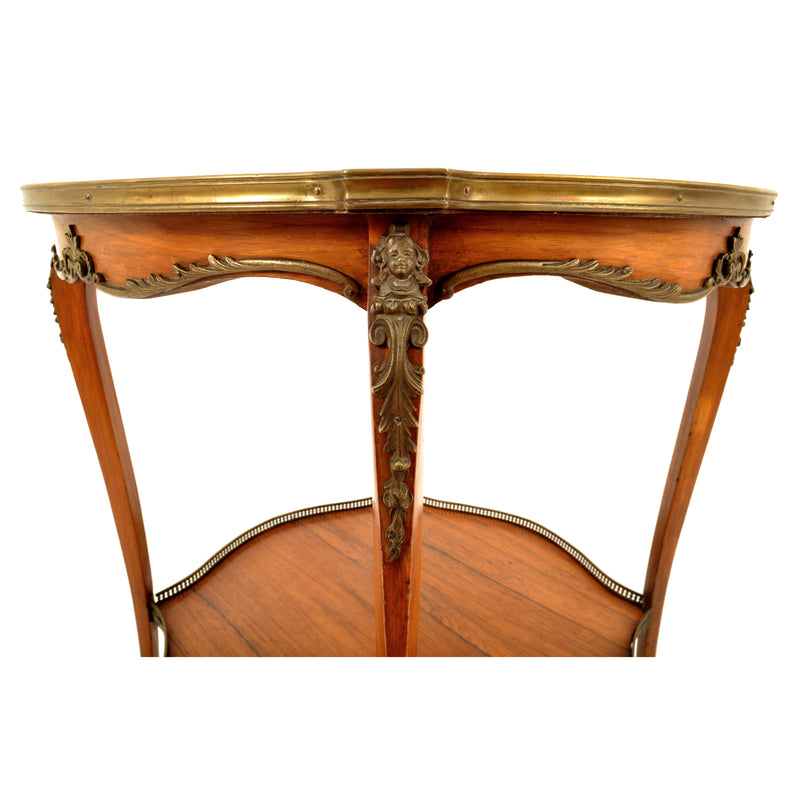 Antique 19th Century French Louis XV Marquetry & Ormolu Side / Center Table, circa 1880