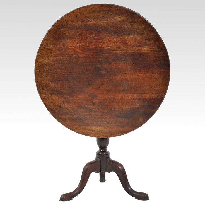 Antique Georgian Mahogany Circular Tilt-Top Tripod Table, Circa 1780