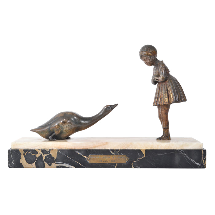 Antique French Art Deco Bronze Figural Group / Statue, Demetre Chiparus (1886-1947), 1930s