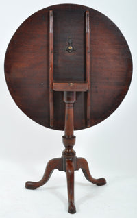 Antique Georgian Mahogany Circular Tilt-Top Tripod Table, Circa 1780