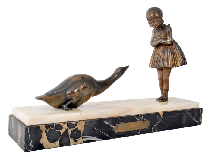 Antique French Art Deco Bronze Figural Group / Statue, Demetre Chiparus (1886-1947), 1930s