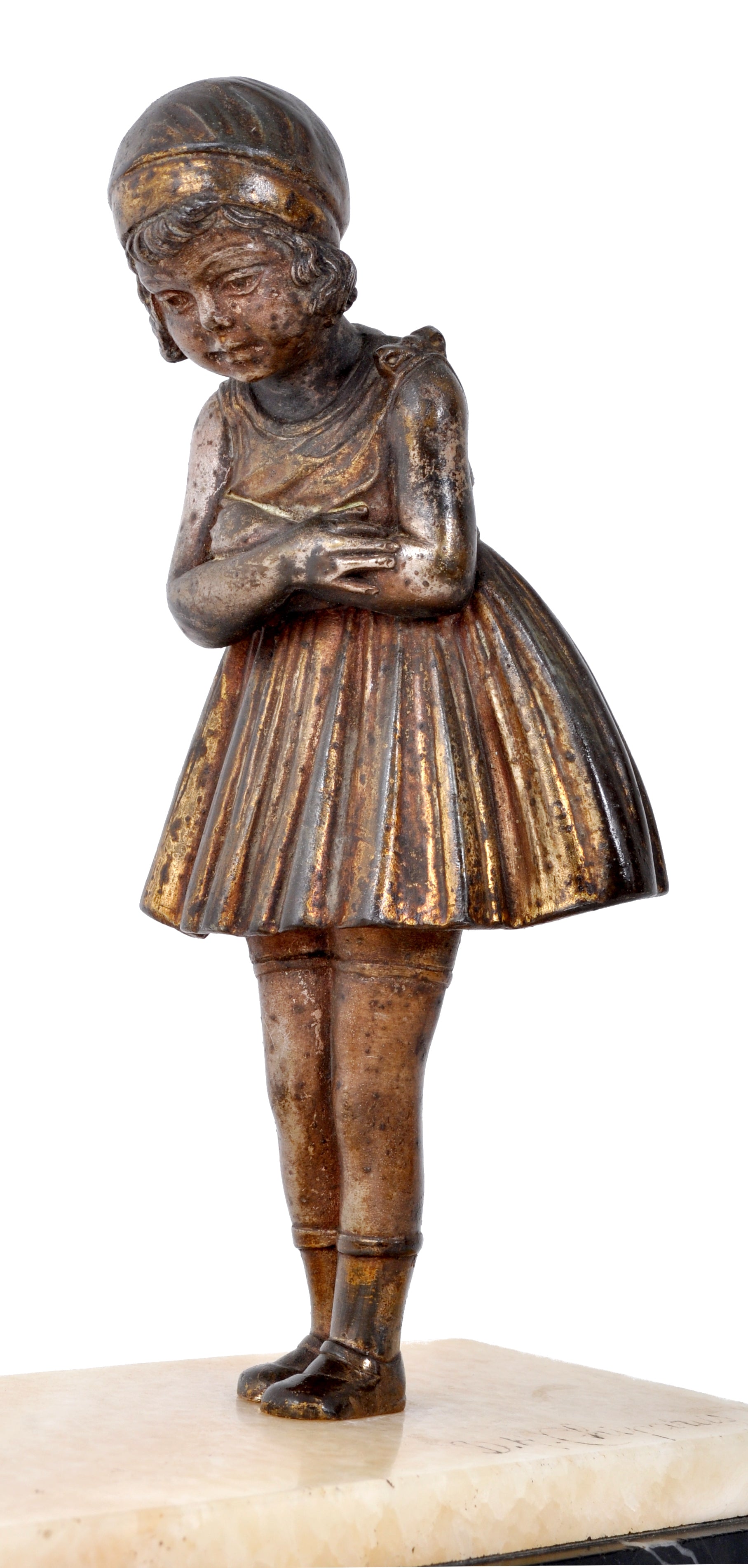 Dogra Art Reading Girl 2024 Statue Aged Brass Antique