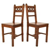 Set of Eight 19th Century Carved Oak Gothic Revival Chairs A W Pugin, Circa 1850