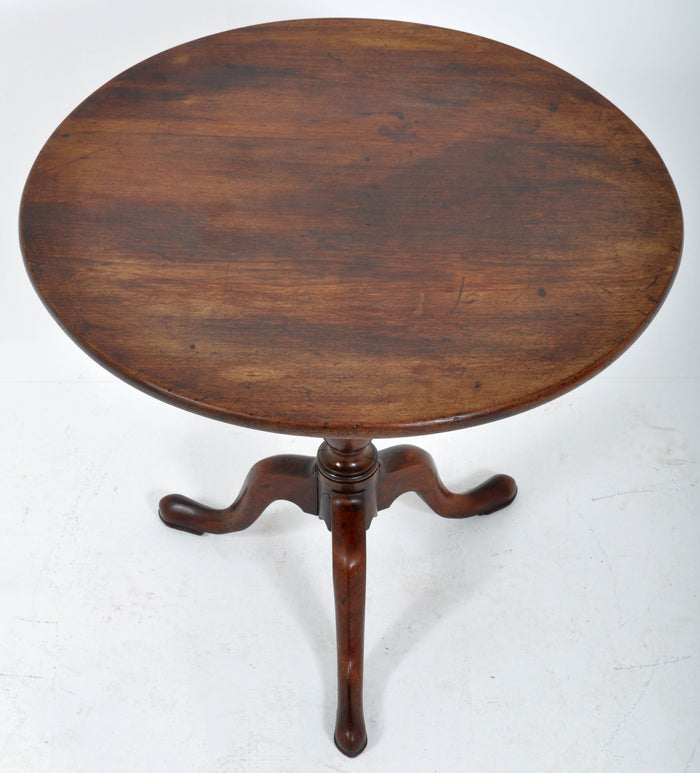 Antique Georgian Mahogany Circular Tilt-Top Tripod Table, Circa 1780