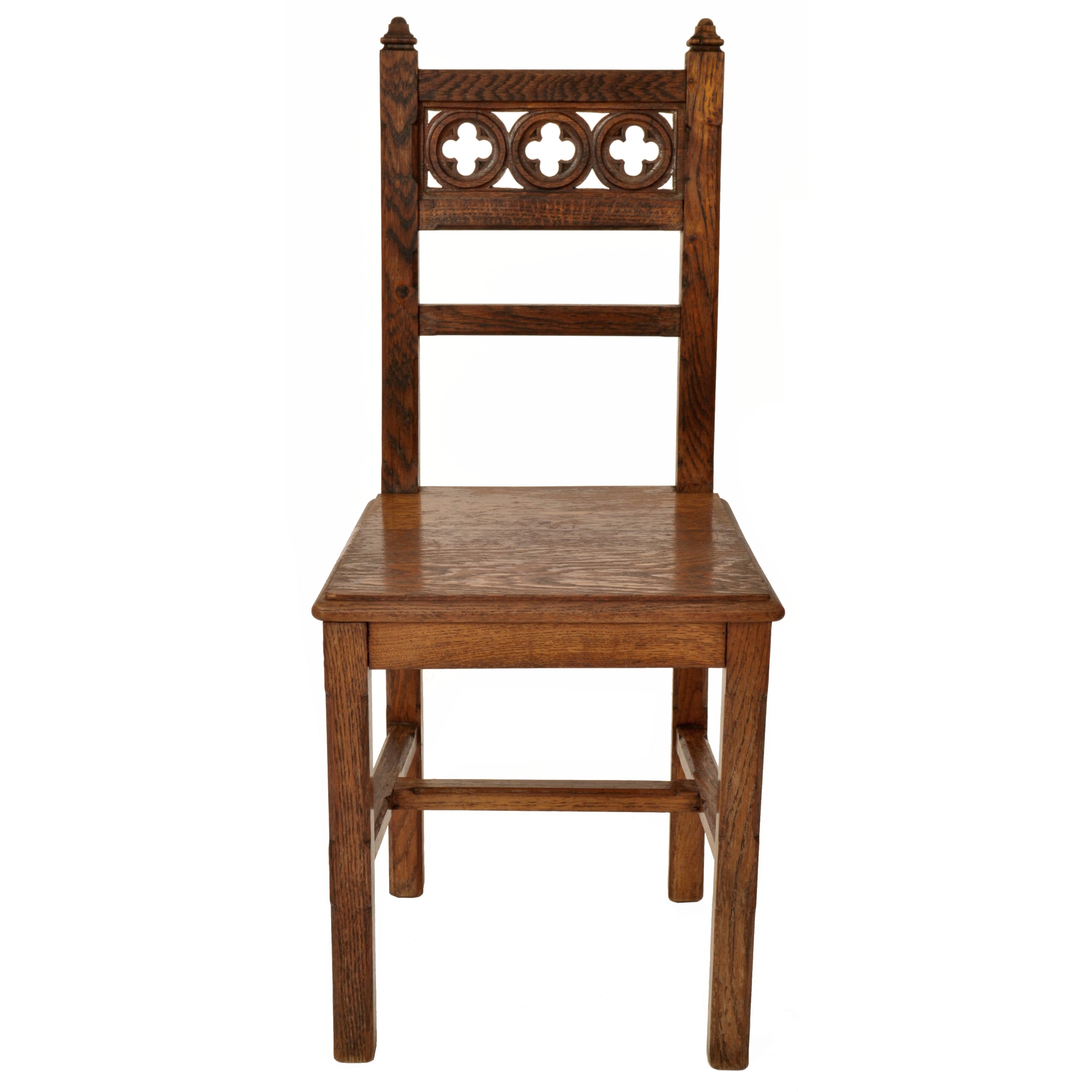 Set of Eight 19th Century Carved Oak Gothic Revival Chairs
