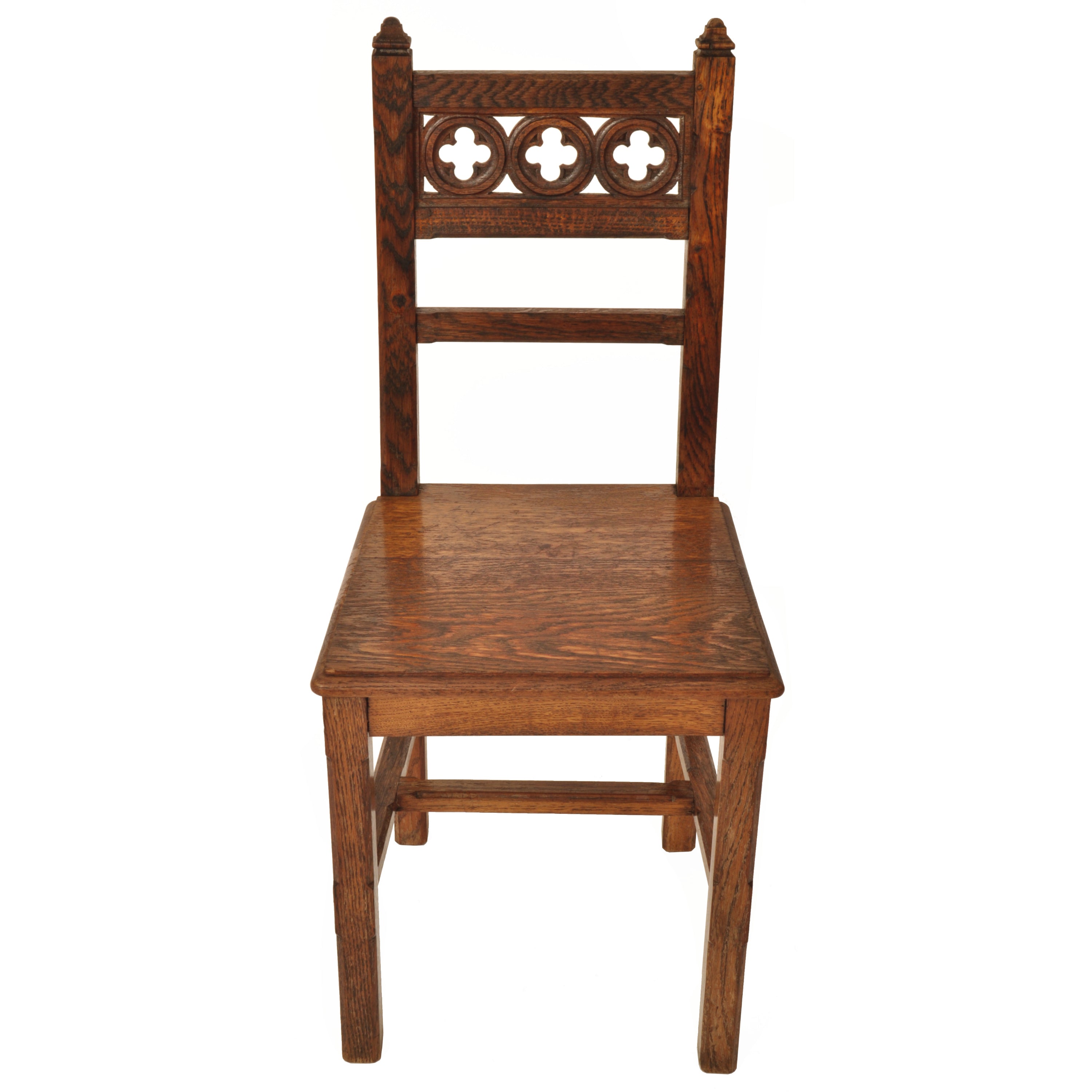 Set of Eight 19th Century Carved Oak Gothic Revival Chairs A W 