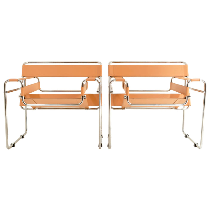 Pair of Vintage Wassily Chairs by Marcel Breuer and Produced by Cassina of Italy, 1980s