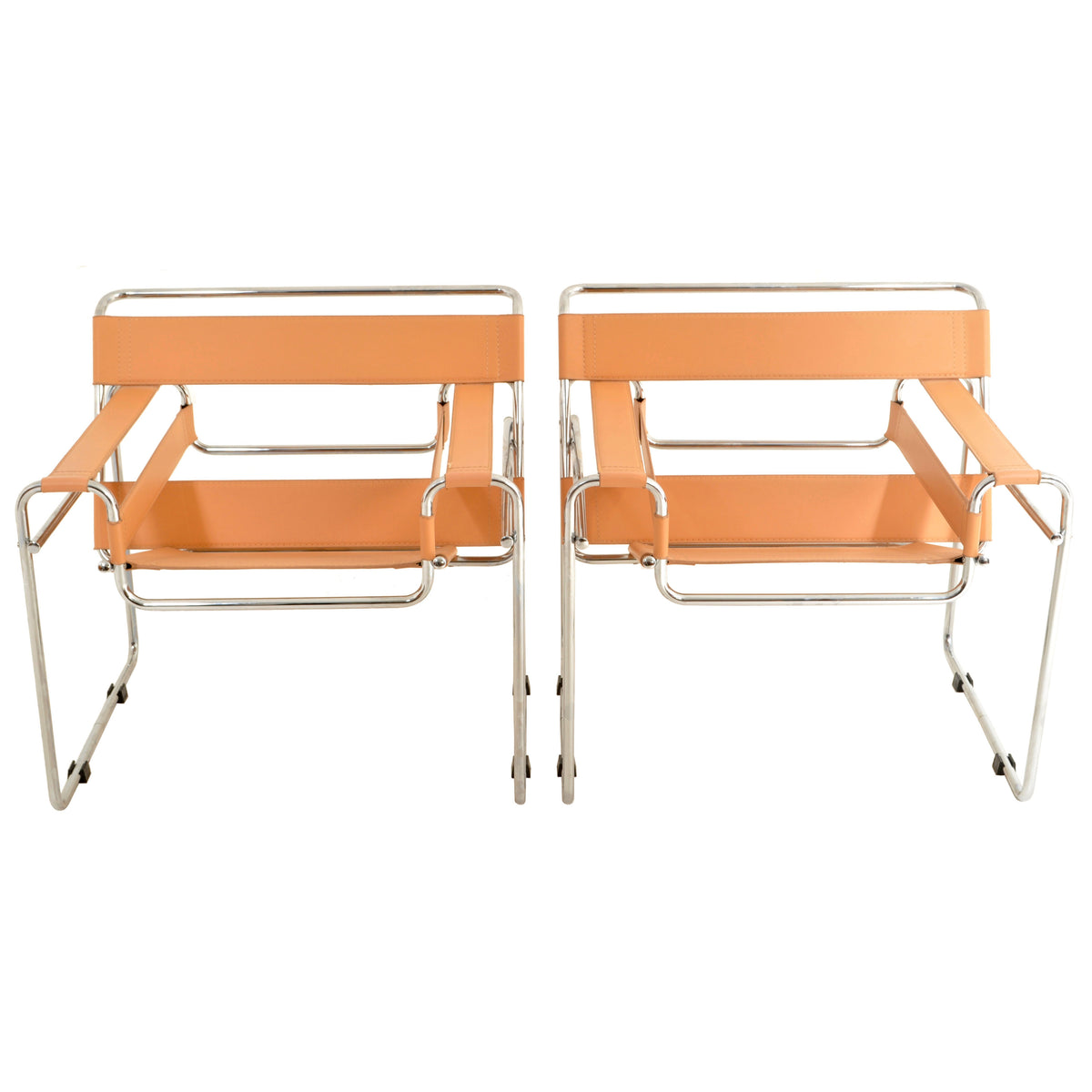 Pair of Vintage Wassily Chairs by Marcel Breuer and Produced by Cassina of Italy, 1980s