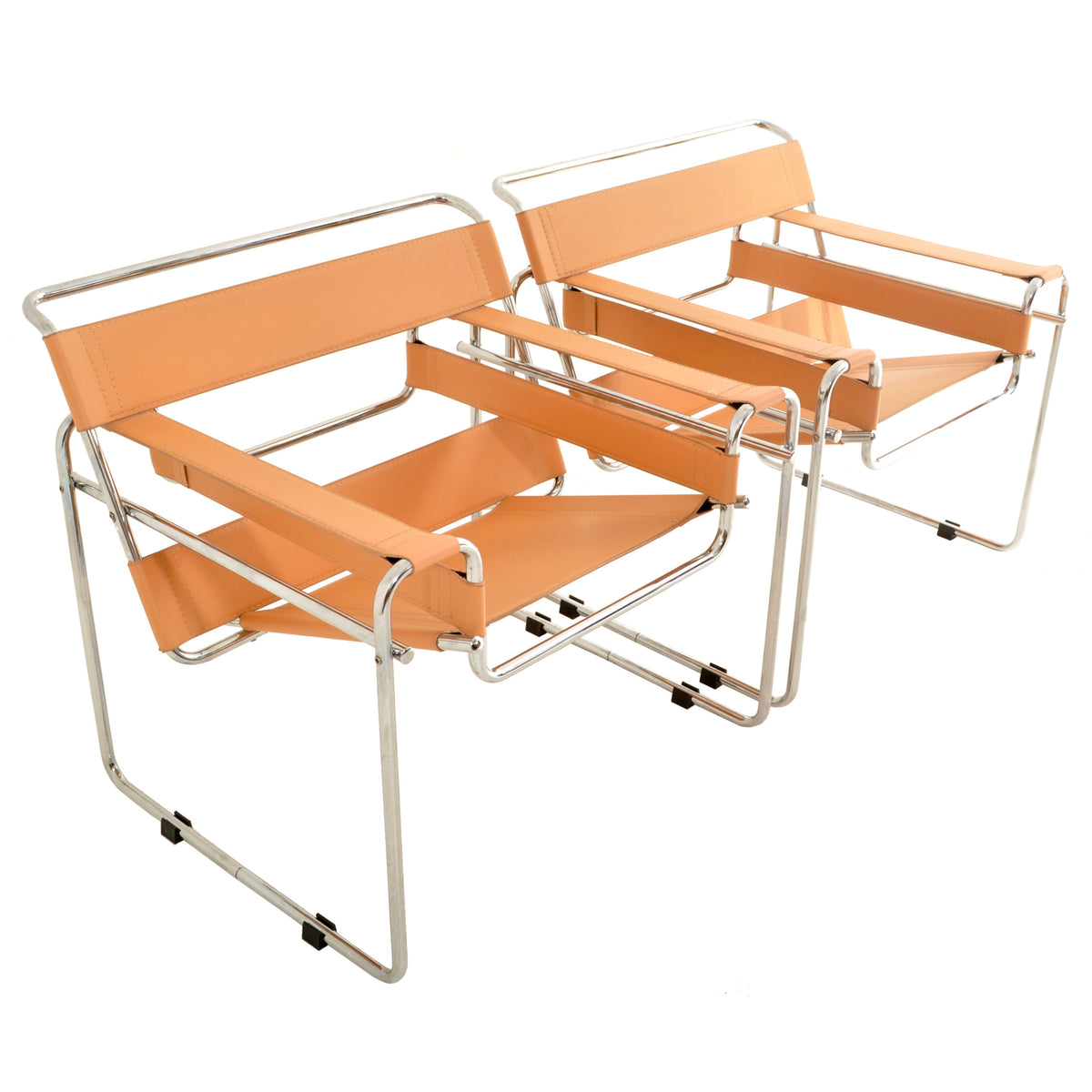Pair of Vintage Wassily Chairs by Marcel Breuer and Produced by Cassina of Italy, 1980s