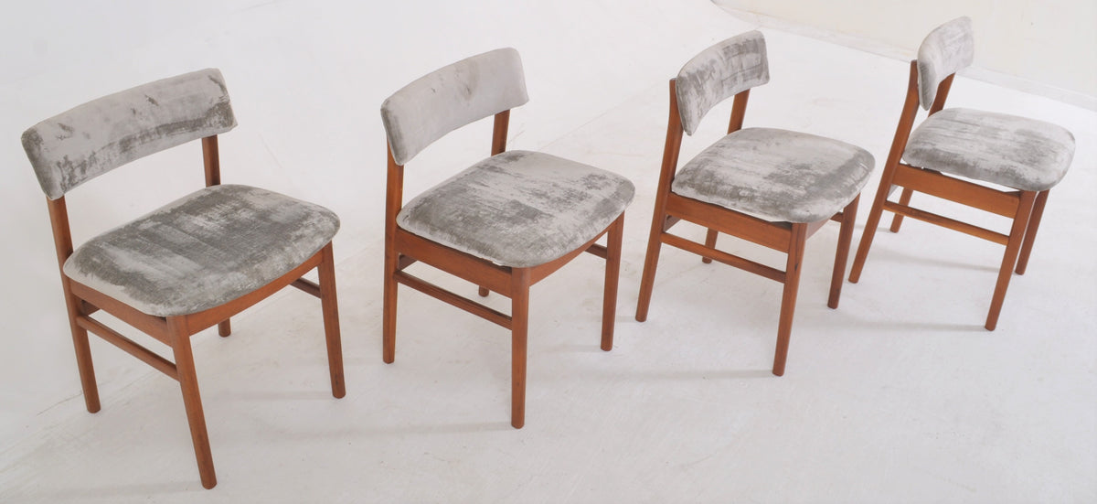 Set of 4 Danish Modern Teak Dining Chairs, 1960s