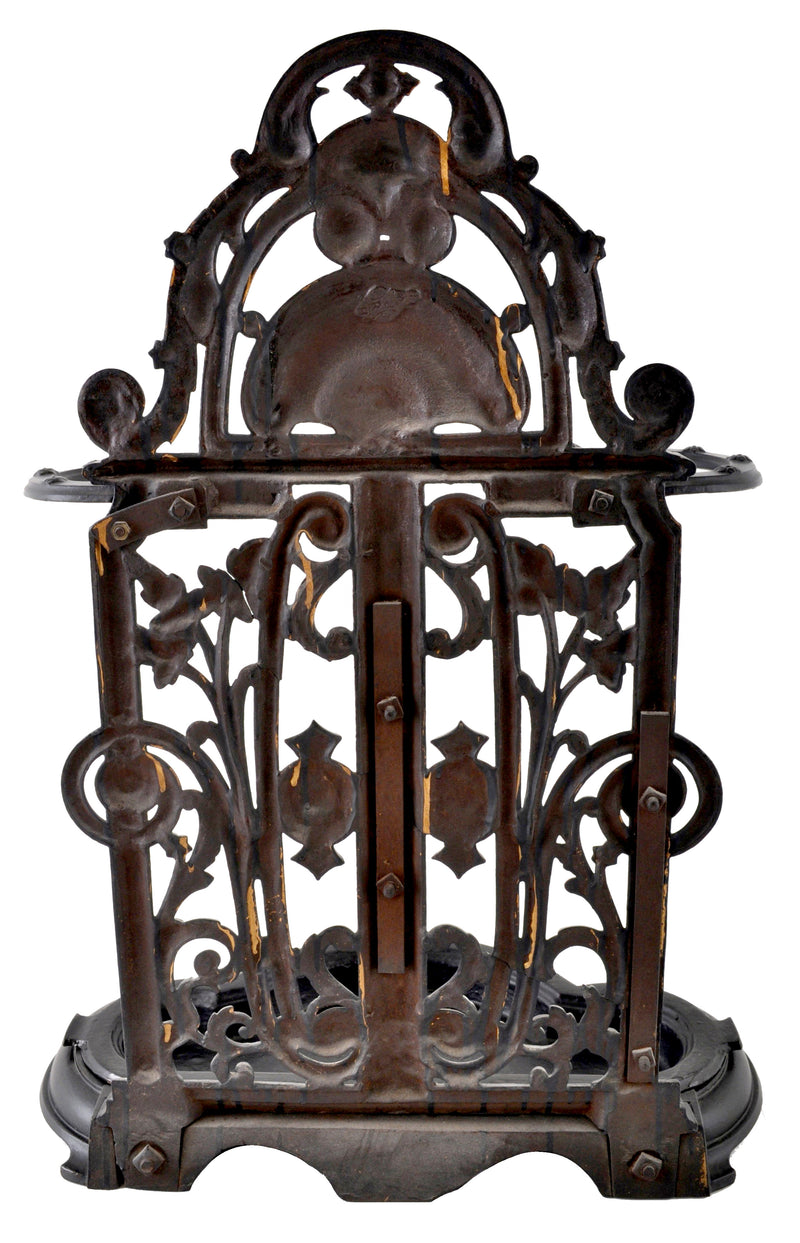 Antique English Cast Iron Umbrella / Hall-Stand by Coalbrookdale, Dated 1854