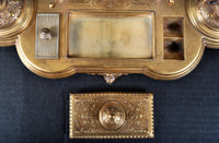 Fine Antique Rococo Brass Desk/Writing Set with Postal Scale, Finland 1891