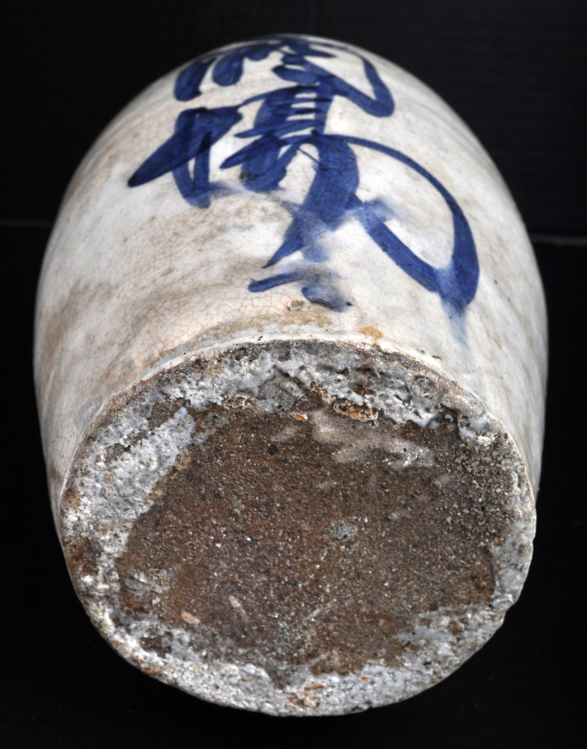 Antique Japanese Meiji Period Blue & White Stoneware Tokurri (Sake Bottle), Circa 1880