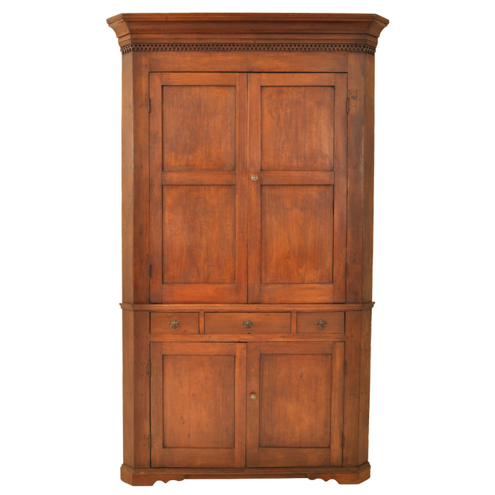 Antique American Colonial 19th Century Cherry Corner Cabinet Pennsylvania, circa 1830