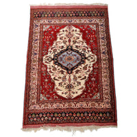 Semi-Antique Persian Silk Rug with a Qum Design (500 KPSI)
