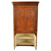 Antique American Colonial 19th Century Cherry Corner Cabinet Pennsylvania, circa 1830