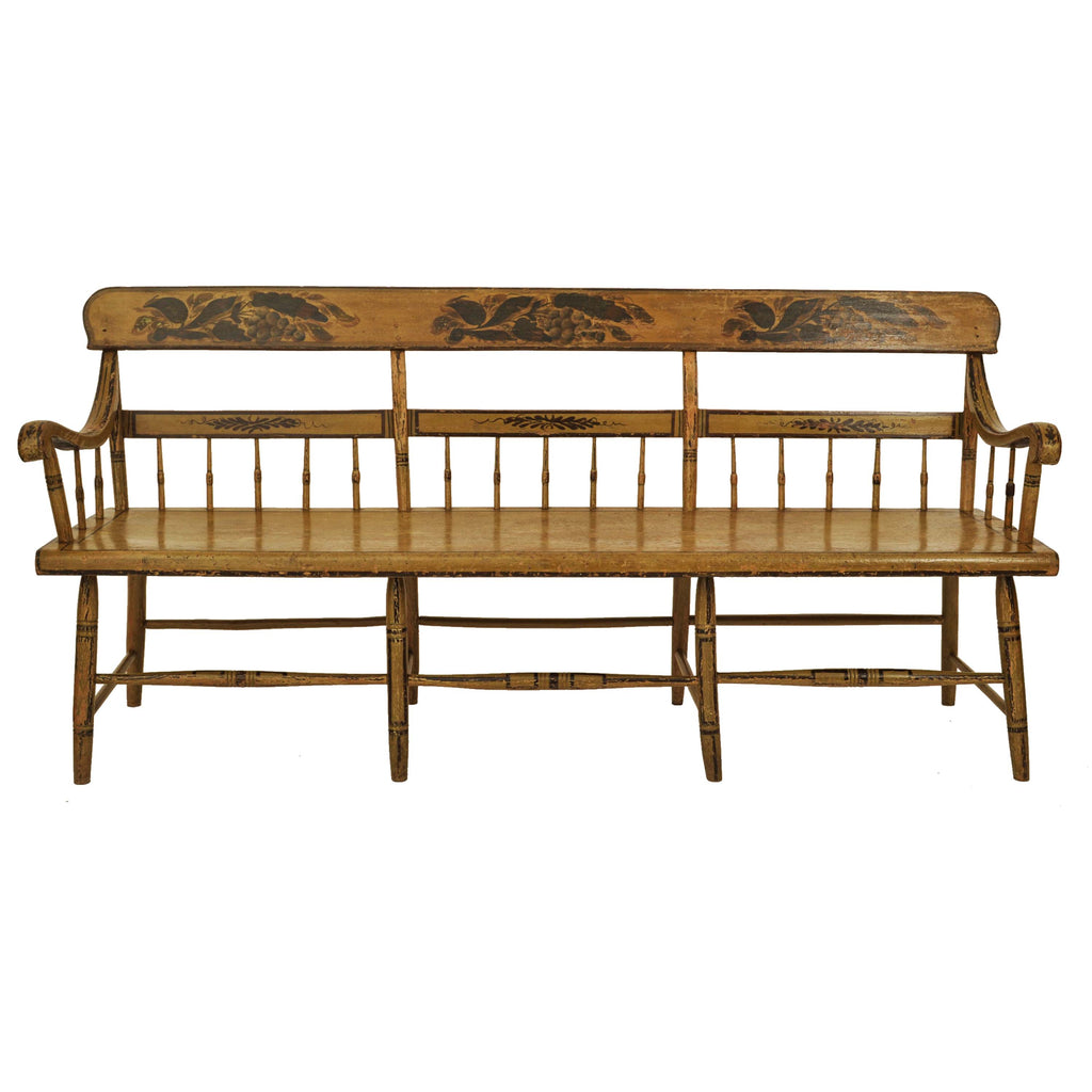 Antique American Colonial Federal Baltimore Painted Spindled Windsor B ...