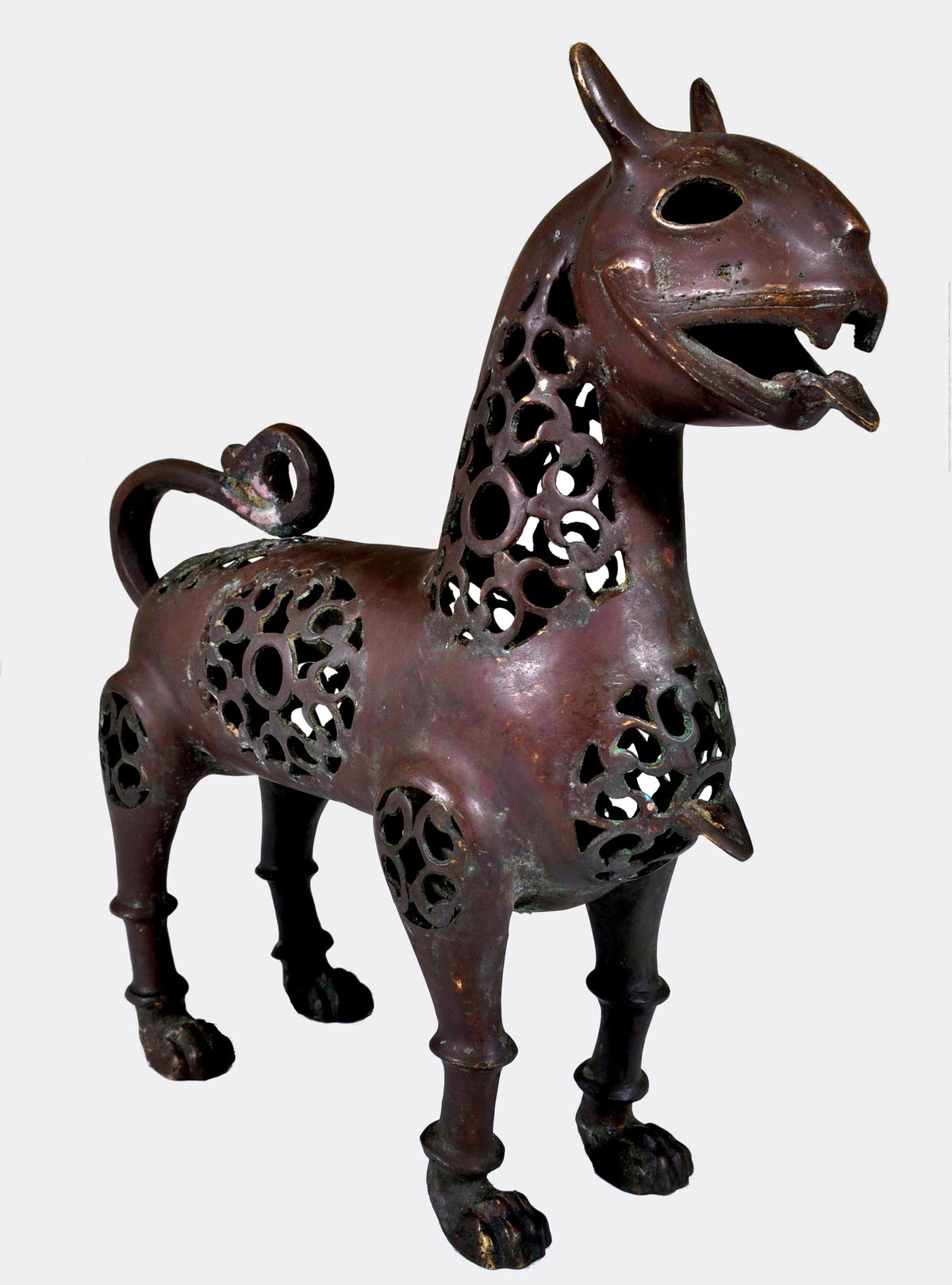 Highly Important Antique Islamic Persian Bronze Lion Statue / Incense Burner / Pomander from Khurasan, Circa 1200