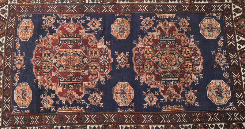 Afghan Tribal Balouch Silk and Wool Rug