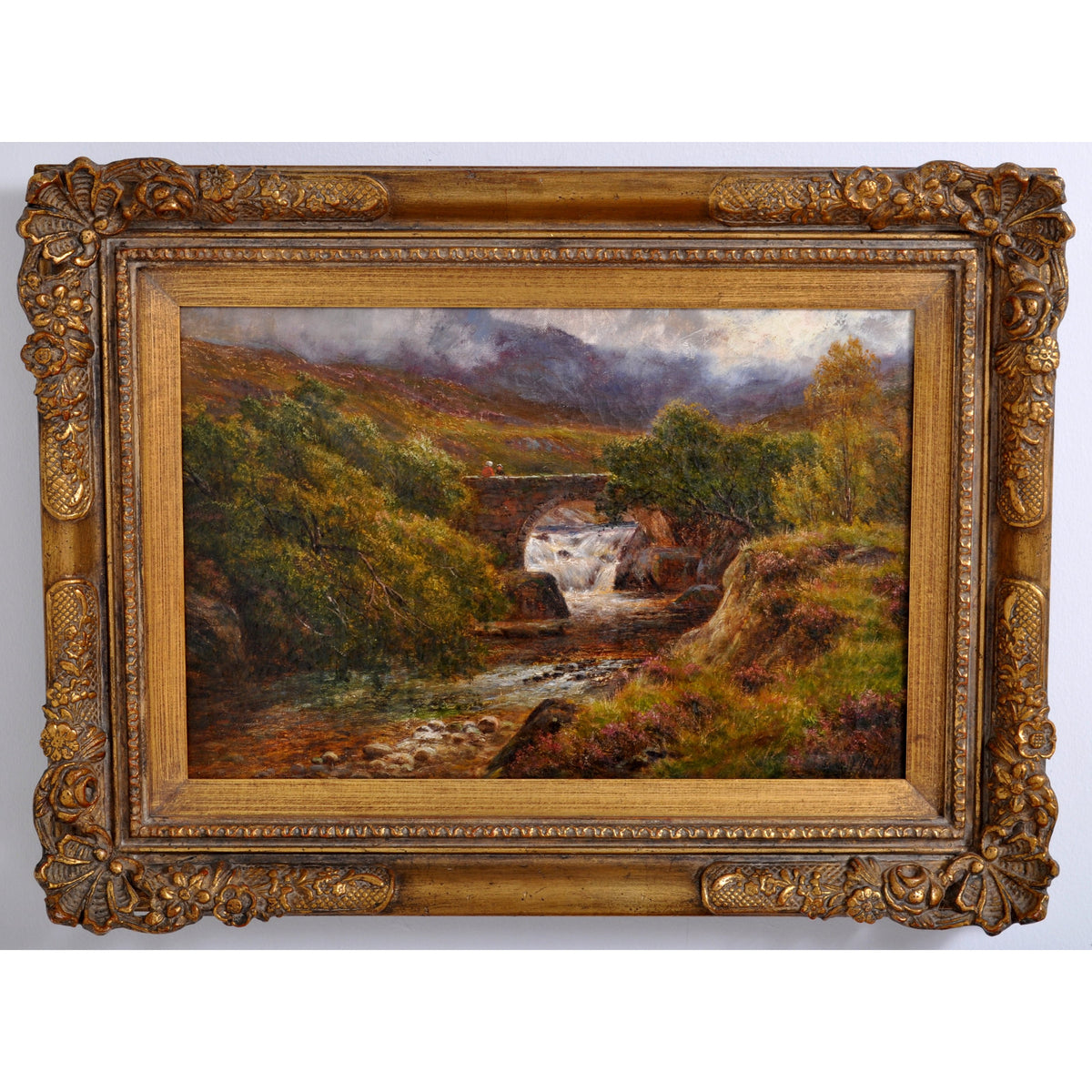 Antique 19th Century Scottish Highland Landscape Oil on Canvas Painting, Circa 1850