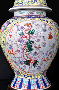 Antique 19th Century Chinese Qing Dynasty Imperial Porcelain Lidded Ginger Jar, circa 1880