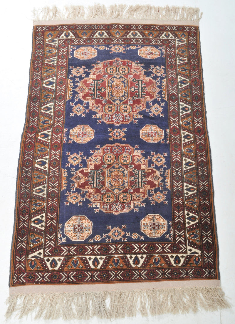 Afghan Tribal Balouch Silk and Wool Rug