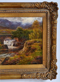 Antique 19th Century Scottish Highland Landscape Oil on Canvas Painting, Circa 1850