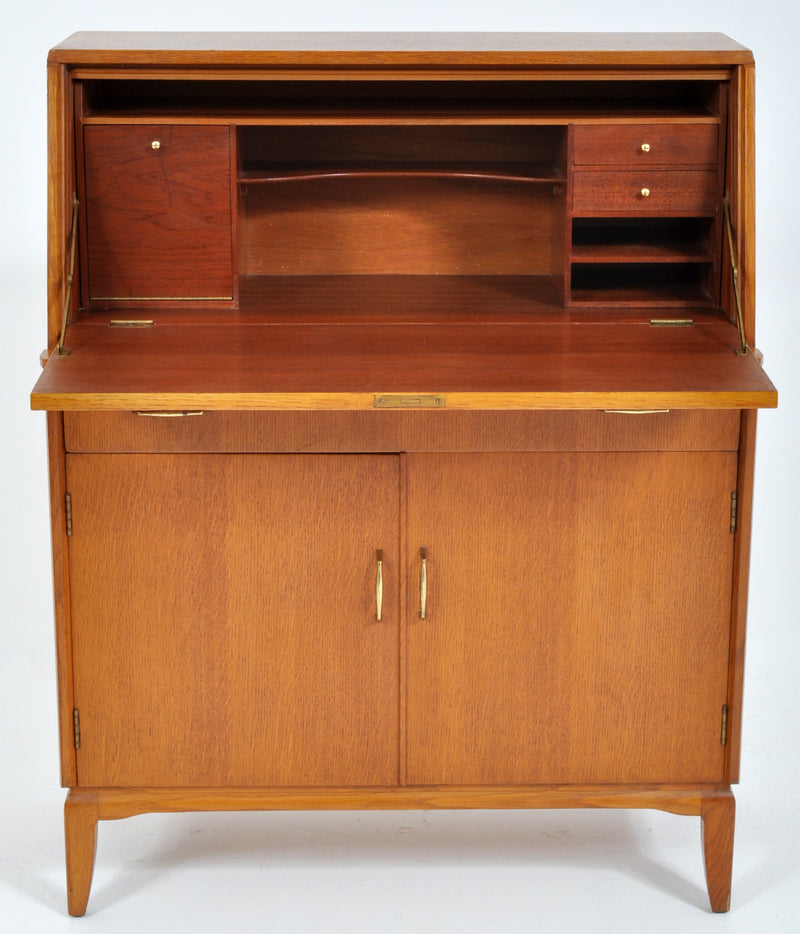 Mid-Century Modern Danish Style Teak Secretary Desk/Cabinet by Lebus Furniture, 1960s