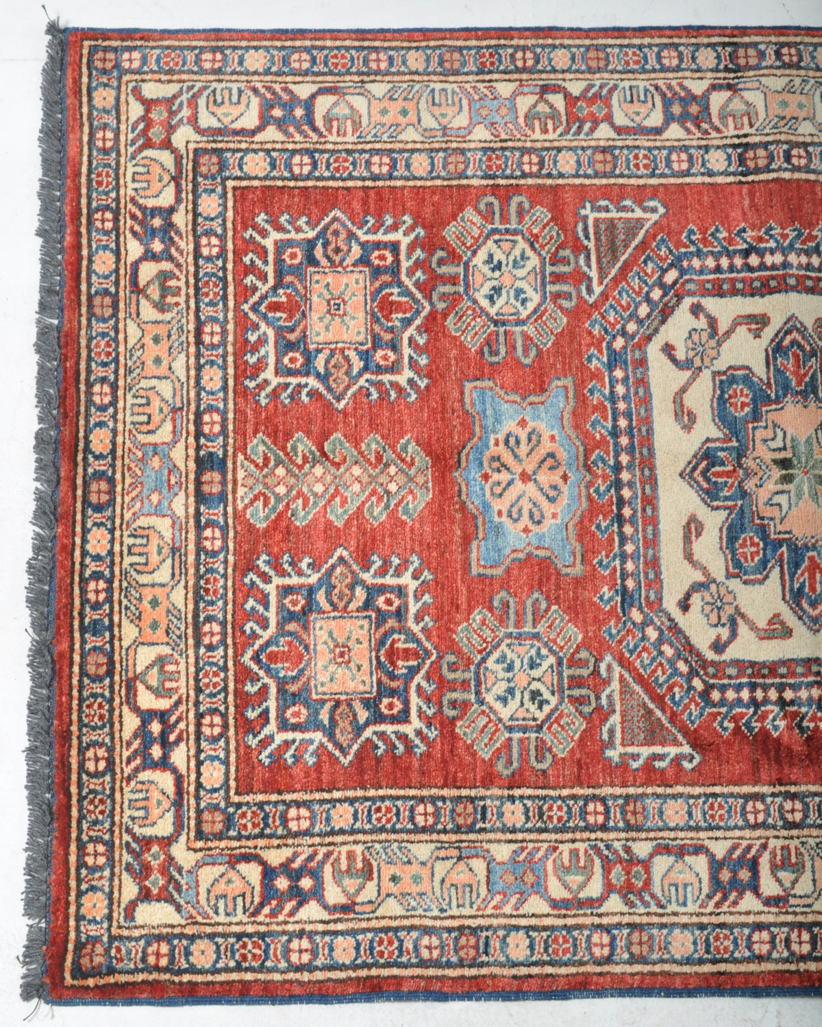 Vegetable Dyed Caucasian Style Kazak Rug with Shirvan Design