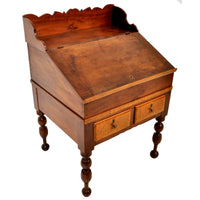 Antique Cherry and Tiger Maple New England Plantation Sheraton Desk/Secretary, circa 1820