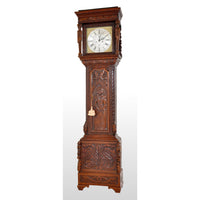 Antique Welsh Carved Oak 8-Day Longcase/Grandfather Clock by Thomas Evans, circa 1770