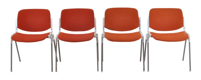 Set of 4 Italian Mid-Century Modern Stacking Chairs by Giancarlo Piretti for Castelli, 1960s