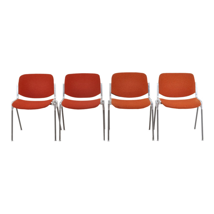 Set of 4 Italian Mid-Century Modern Stacking Chairs by Giancarlo Piretti for Castelli, 1960s