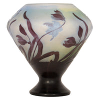 Antique French Art Nouveau Fire Polished Cameo Glass Emile Gallé Coupe Vase, Circa 1900