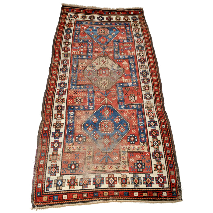 Antique Caucasian Tribal Kazak Rug, Circa 1900