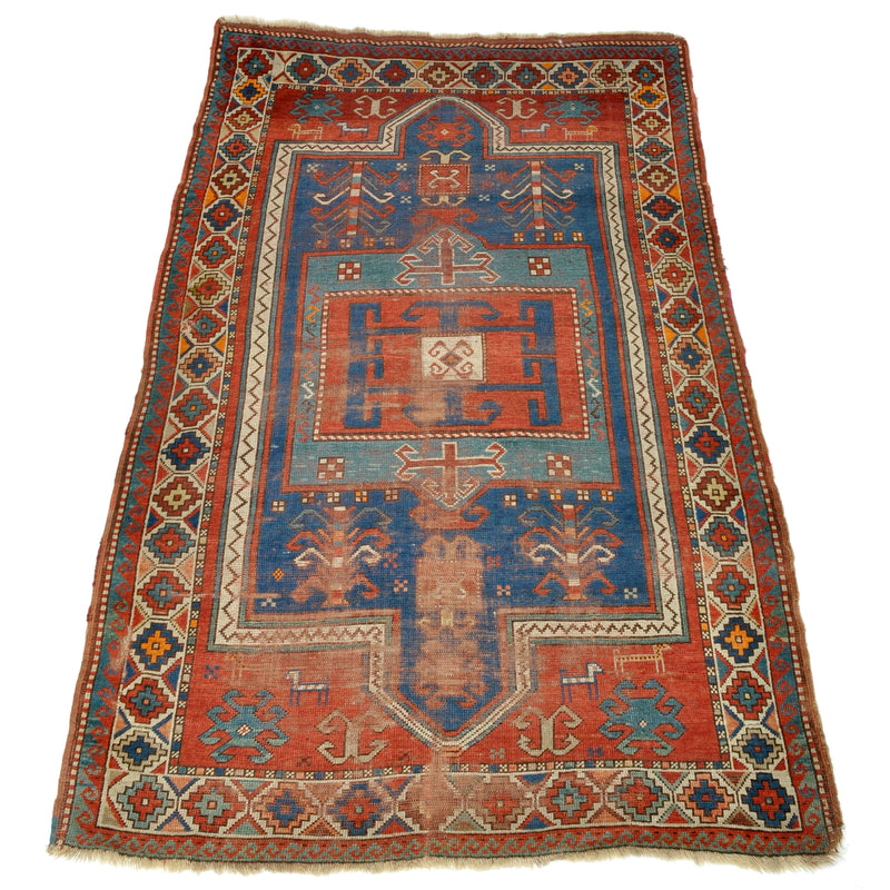 Antique Caucasian Kazak Prayer Rug, Circa 1900