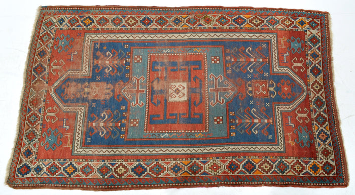 Antique Caucasian Kazak Prayer Rug, Circa 1900