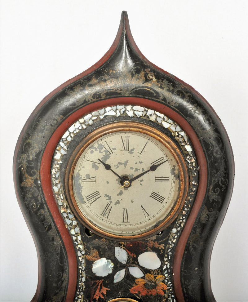 Antique American Empire Period Cast Iron Clock, Circa 1860