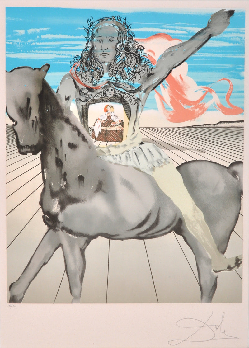 Original Limited Edition Print by Salvador Dali, "Chevalier Surrealiste," Circa 1980
