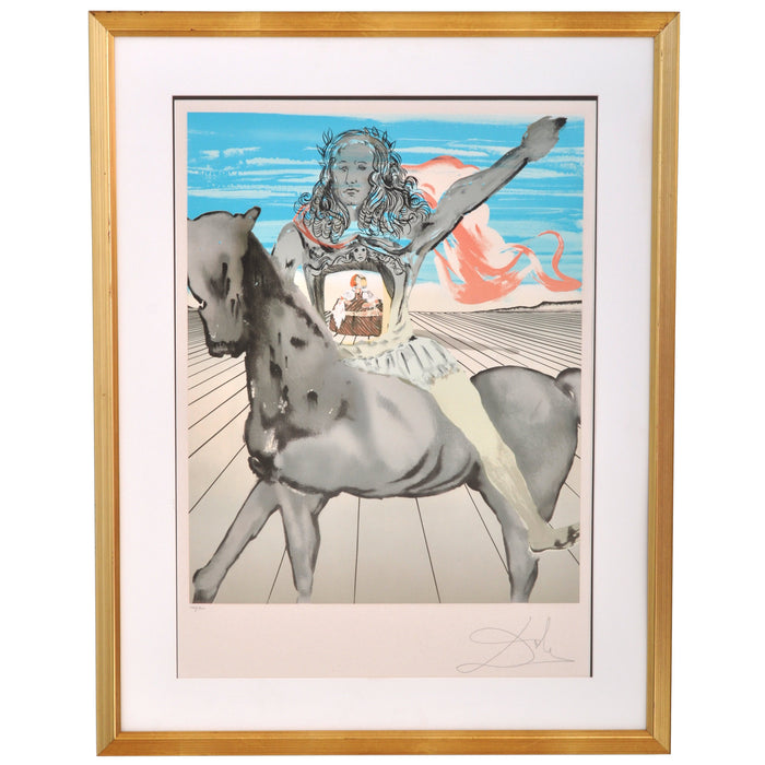 Original Limited Edition Print by Salvador Dali, "Chevalier Surrealiste," Circa 1980