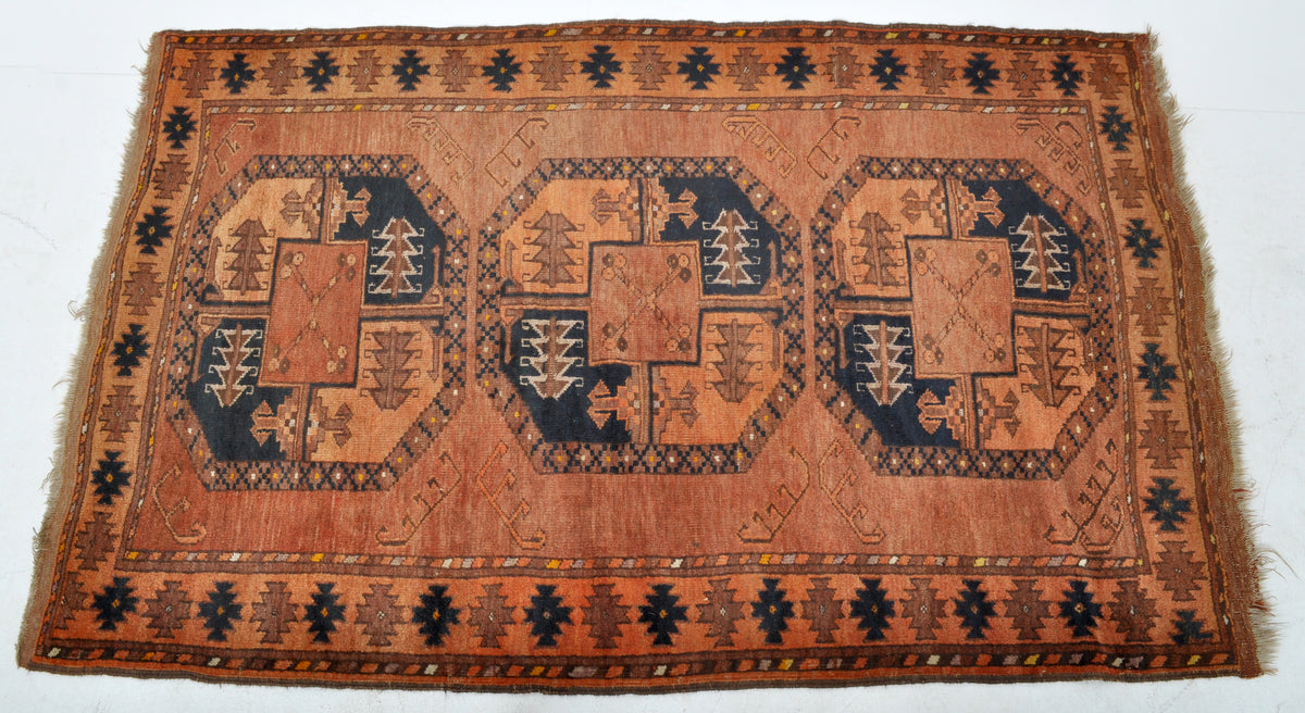 Fine Antique Ersari Turkoman Vegetable Dyed Rug, Circa 1910
