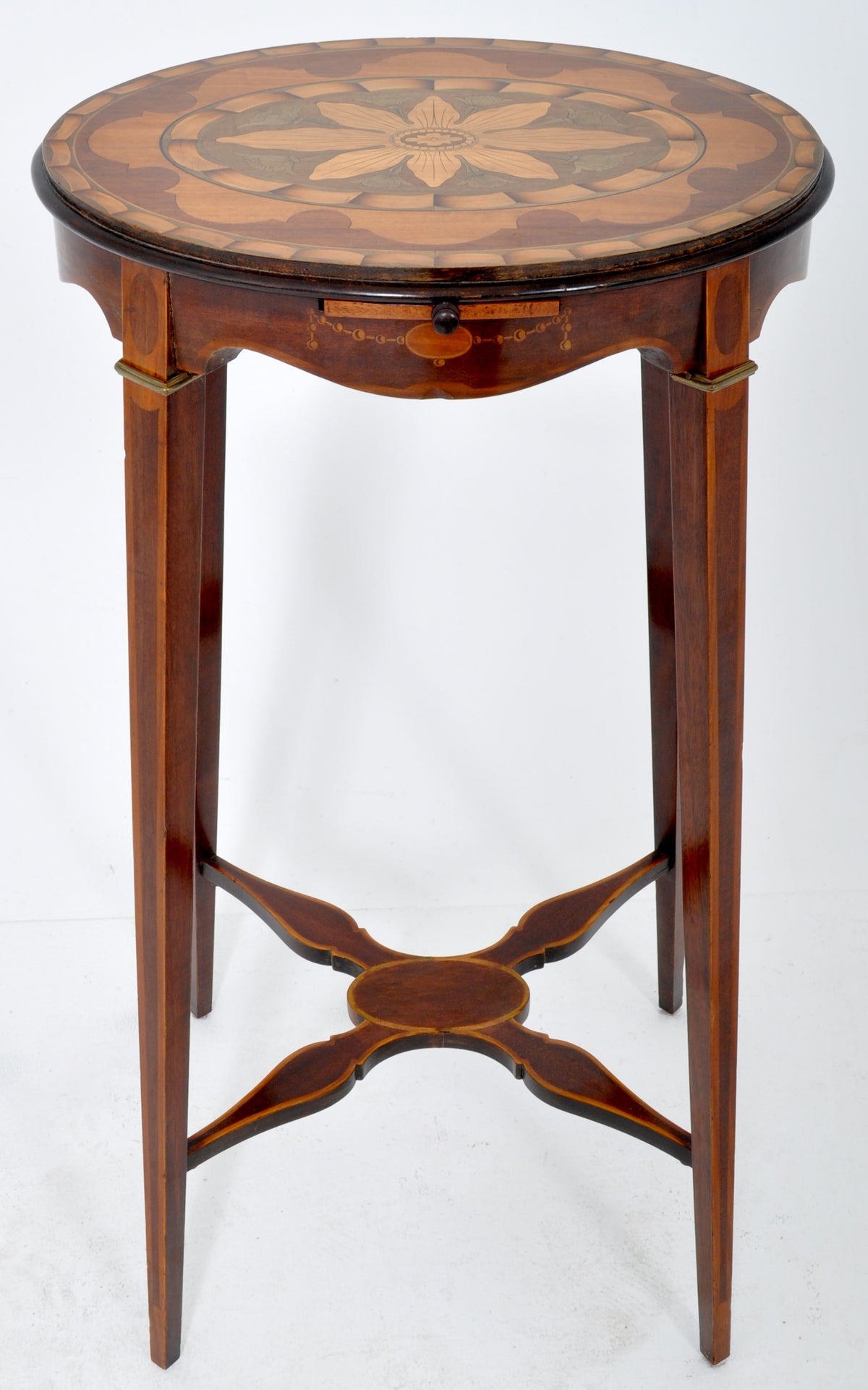 Antique Edwardian Sheraton Inlaid Marquetry Table/Wine Stand, Circa 1900