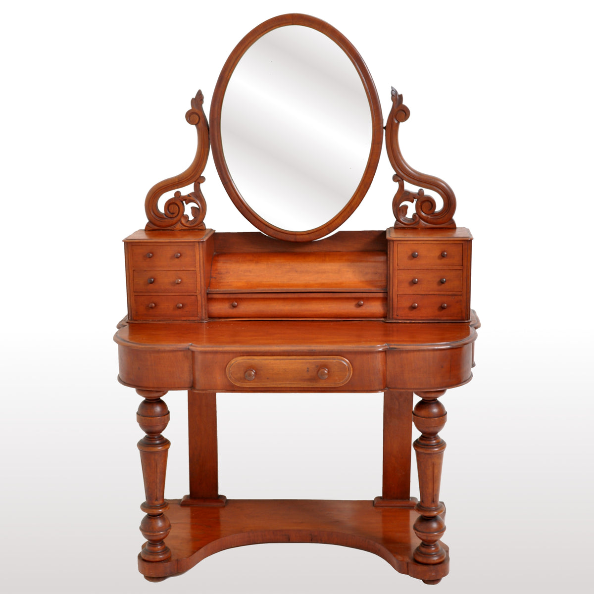Antique Walnut "Duchess" Dresser Swing Mirror Vanity Dressing Table, circa 1870
