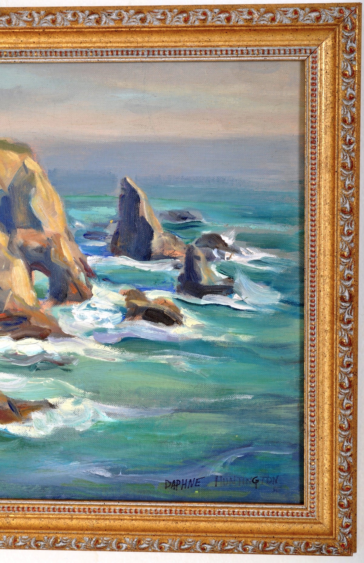 Oil Painting of Malibu by California Impressionist Daphne Huntington (1910-2012) 1930's