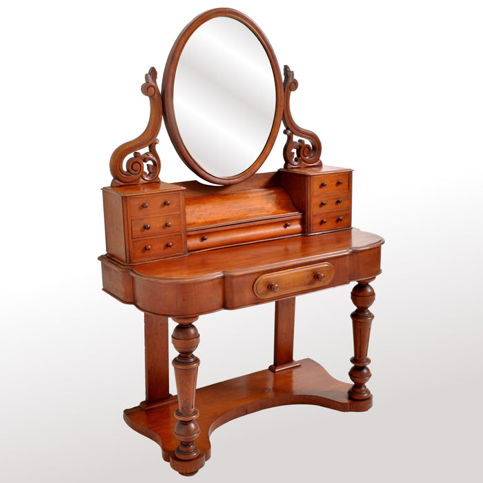 Antique Walnut "Duchess" Dresser Swing Mirror Vanity Dressing Table, circa 1870