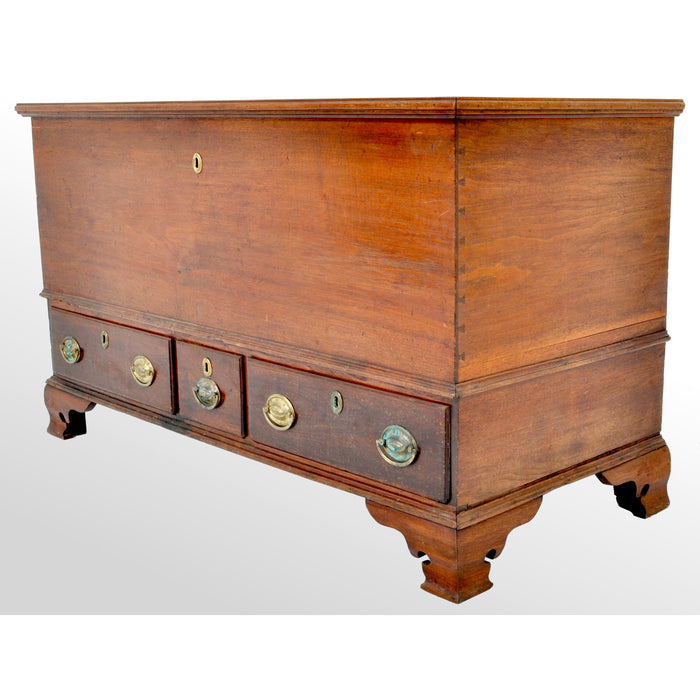 Antique American Federal Period Cherry Chippendale Mule Chest, Pennsylvania 1780