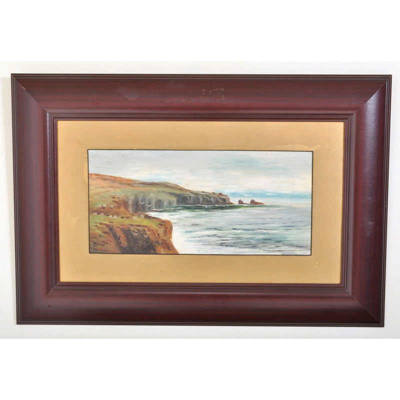 Antique Oil on Panel Seascape of the Pacific Coast, Circa 1900