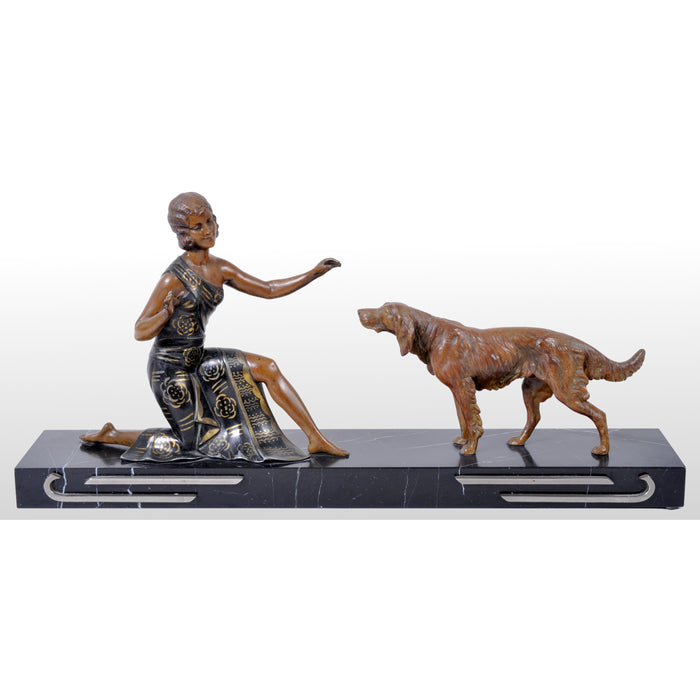 Art Deco Bronze / Spelter Figural Group by Enrique Molins-Balleste, circa 1930
