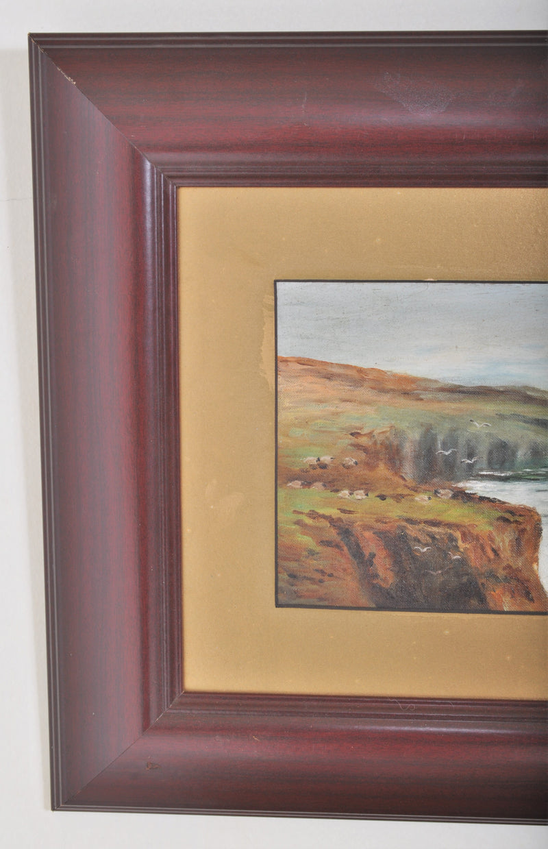 Antique Oil on Panel Seascape of the Pacific Coast, Circa 1900